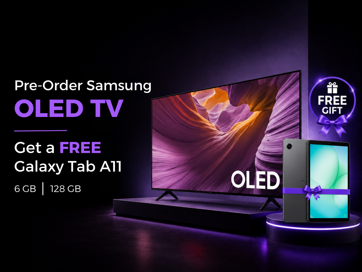 Pre-order - Samsung OLED TV - 65" - S85F + FREE Galaxy Tab A11+ WiFi 6GB/128GB