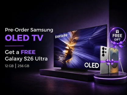 Pre-order - Samsung OLED TV - 77" - S90F + FREE Galaxy S26 Ultra 5G 12GB/256GB