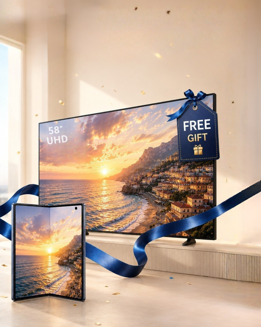 Samsung Galaxy Z Fold 7 5G - SM-F966B + FREE Samsung Crystal UHD 55" U8000H 4K Smart TV (2026)