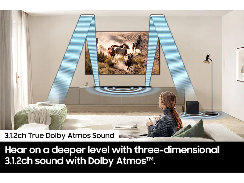 Samsung S-Series Ultra Slim Soundbar | 3.1.2ch | Wireless Subwoofer | Dolby Atmos - HW-S800D